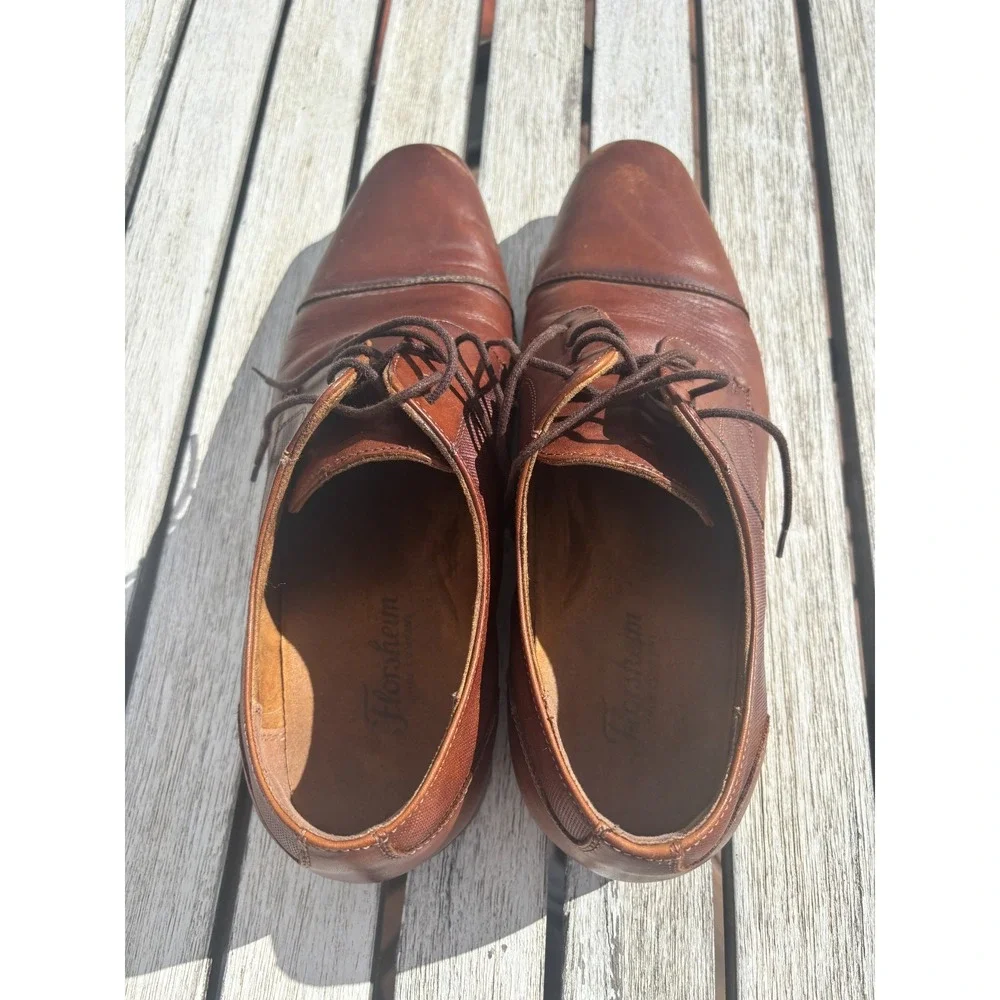 Florsheim Mens Brown Leather Cap Toe Oxford Dress Shoes 11924-221‎ Size 10.5M